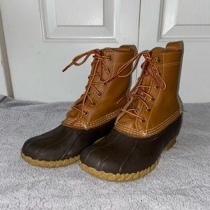 L.L. Bean Women’s Duck Boots, 8” Tan/Brown